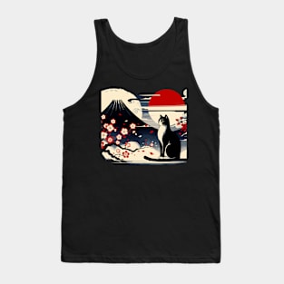 Kawaii Cat Anime Japanese Retro Funny Cat Tank Top